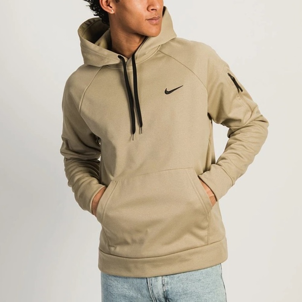 Nike Tan Pullover Hoodie with Black Swoosh